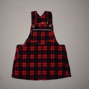 OshKosh Buffalo Plaid  Velour Jumper Dress 9 Months